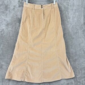 Charter Club Skirt Womens 4 Petite Corduroy A Line Maxi Skirt Boho Panel Modest
